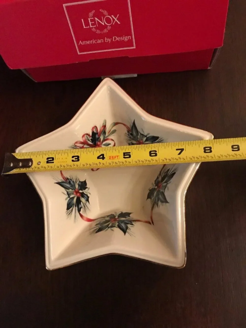 LENOX NEW IN BOX WINTER GREETING STAR BOWL 8x2.75 MINT